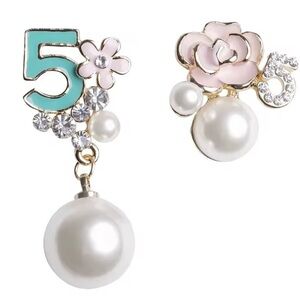 Elegant Pearl and Floral Earrings